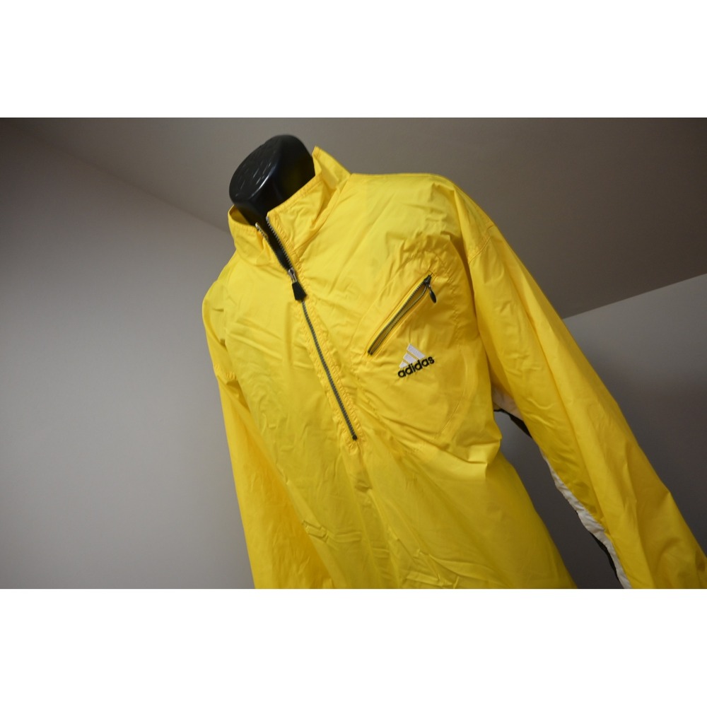 VTG Adidas Windbreaker Mens Large Yellow Quarter‎ Zip Pullover Mesh Lined